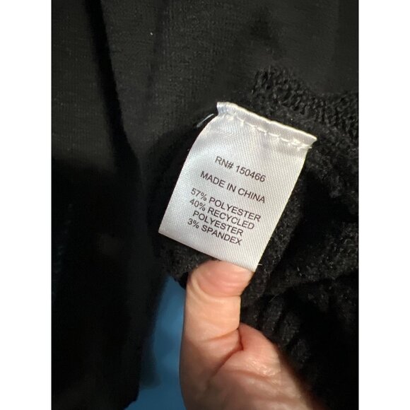 Market & Spruce Black Hooded Lightweight Sweater Large - Picture 5 of 7